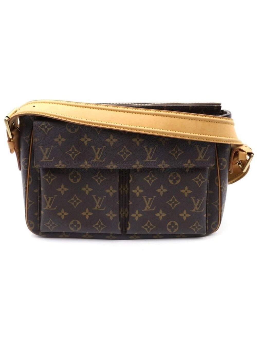 Louis Vuitton Monogram Viva-Cite GM Bag Handbag Brown Leather